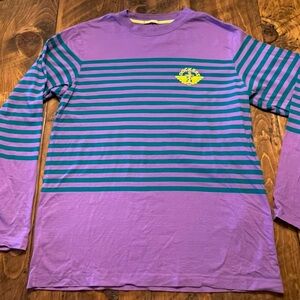 Dockers Purple Long Sleeve Shirt with Turquoise Stripes